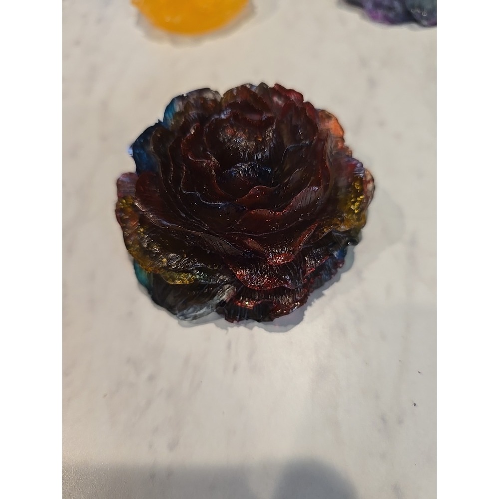 Resin Flower Maroon Multi Colored Flower.  566
